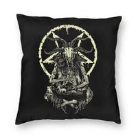 Devil Goat Satan Skeleton Printing Pattern Cushion Cover for Home Living Room Sofa Car Decoration Throw Pillow 30x30cm smėlis
