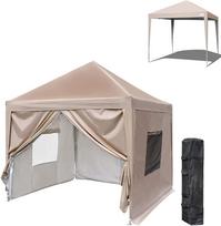 ADVANCE OUTDOOR Tarp UV 4 side sheets camping tarp One-touch Tent, 3-level adjustment, 3m/2.5m/2m, protection, steel, outdoor, water-resistant, smėlis