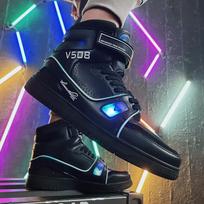 Spalvoti šviečiantys batai USB įkrovimas vaiduoklio šokio batai vyriški ir moteriški šokio batai sportiniai platforminiai batai aukšto aulo šviečiantys LED šviečiantys batai 46 black