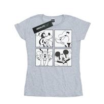 Disney Womens/Ladies Mickey, Donald, Goofy And Pluto Boxed Cotton T-Shirt L pilka
