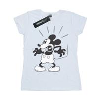 Disney Womens/Ladies Mickey Mouse Scared Cotton T-Shirt L balta