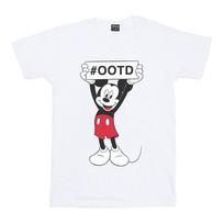 Disney Womens/Ladies Mickey MouseOutfit Of The Day Cotton Boyfriend T-Shirt XXL balta
