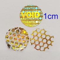 100pcs 1cm Gold Color Hologram Warranty Void Label Screw Hole Sticker Security Seal Honeycomb Left If Removed or Tampered With yellow