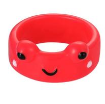 Cute Smile Frog Rings For Women Girls Funny Personality Wholesale Cartoon Animal Chicken Frog Ring Fashion  Gifts 7 raudona