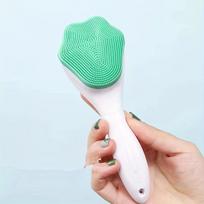 Silicone Facial Cleansing Brush Cat Paw Face Scrubber Manual Exfoliating Pore Cleaner Makeup Removal Washing Tool žalia