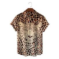 Fashion Shirts For Men Streetwear Leopard Print Shirt Summer Harajuku Womens Clothes Blouse Camisa Masculino S