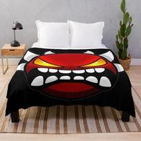 angry geometry dash Throw Blanket funny gift Blankets For Sofas Blankets 75cmx90cm