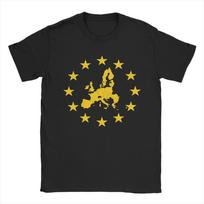 EU stars with map of members T-Shirt Europe Union Hipster T-Shirts Short Sleeve Streetwear Tops Summer Cotton Oversize Clothing S įvairiaspalvis