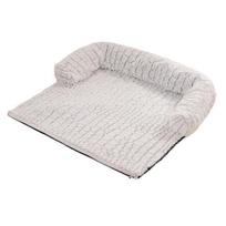 Šuns sofa-lova, naminių gyvūnų raminanti sofa, pliušinė termo katės lova su neslystančiu pagrindu, plaunama, nuimamas sofos apsaugas, naminių gyvūnų lova sofai-lovai, grindims L