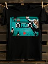 MOBY-PLAY Retro 80-ųjų muzikos grafinis marškinėlis L blue