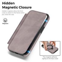 All-Inclusive Flip Cover For iphone 16E Magsafe 360° Rotation Stand Embossed PU Leather Card Slot Cash Pocket Cover TPU and Leather&iPhone 16e gray