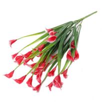 1 puokštė 5 šakos Dirbtinė Calla gėlė Vestuvių stalo augalas Namų dekoras One Size raudona