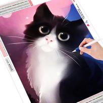 5D siuvinėjimo paveikslai Kalnų krištolas įklijuotas „pasidaryk pats“ deimantinis piešimas kačių siuvinėjimas kryželiu 20*20 cm black