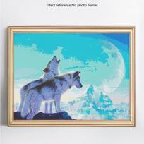 5D Deimantinis paveikslas Gyvūno Vilkas Viso Apvalaus Siuvinėjimo Išpardavimas Paveikslėlis Kalnų krištolas deimantas 20X30 blue