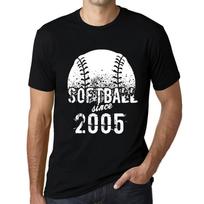 Men’s Vintage Tee Shirt Graphic T Shirt Softball Since 2005 Deep Black XS juoda