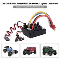 AX-D60A 60A vandeniui atsparus šlifuotas ESC greičio reguliatorius, skirtas 1/10 RC automobiliui juoda