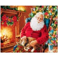 Full 5D Diy Diamond Painting Santa sleeping Diamond Embroidery Cross Stitch Home Decor Handmade Gift 25x30cm black