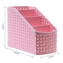 Plastic Storage Box Desktop 4 Grid Sub-grid Storage Case Multi function Storage Organizer rožinė
