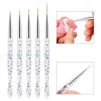 5 vnt Nail Art Liner dažymo teptukas akrilas „pasidaryk pats“ UV gelio tinklelio juostelių linijos rašiklio rinkinys