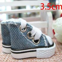 1Pair 3.5cm Jeans Canva Shoes For Blythe Dolls Fashion Doll Shoes For Barbie Dollhouse Mini Shoes For 1/6 BJD Doll Accessories mėlyna