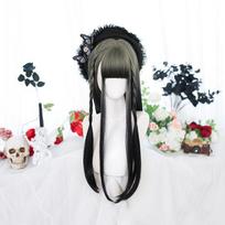 Bybrana Moterų kirpčiukai gradiento ilgi plaukai Cheminio pluošto plaukai, tinkami kasdieniam dėvėjimui 60cm black