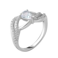 Sidabrinis žiedas su natūraliu topazu 0,8ct (2049203) 3,94 gr. 925 pavyzdžiai 18 šviesiai dangaus mėlyna spalva