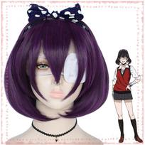 3 vnt. Anime Perukas Cosplay Ikishima Midari Violetinis Cosplay Perukas Kakegurui Priklausomas Lošėjas Perukai Nemokami Priedai Galvos apdangalas+Perukas+Akių raištis Wig&Bowknot&Blindfold violetinė