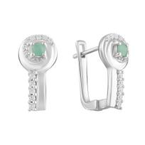 Sidabriniai auskarai su natūraliu smaragdu 0,19ct (2106265) smaragdas