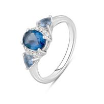 Sidabrinis žiedas su dirbtiniu tanzanitu nano 1.57ct (2110224) 2,44 g. 925 pavyzdžiai 17 mėlyna