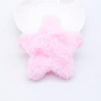12Pcs 65mm Padded Plush Furry Star Applique for DIY Headwear Hair Clips Bow Accessory Handmade Clothes Hat Sewing Patches Decor rožinė