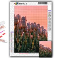 Visas 5D „Pasidaryk pats“ deimantinė tapyba Gėlės Tulpes 5D deimantinė tapyba Full Square 20X30CM pink