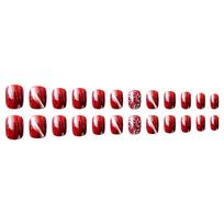(Nikita) Mysterious Cat Eye Nail Patch with Jelly Gu m ( 24PCS) 3ml One Size raudona