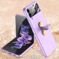 For Samsung Z Flip 4 5g Folding Cell Phone Cover Lens Film Case For Samsung Galaxy Z Flip 4 Flip4 Zflip4 Protection Coque for samsung Z Flip 4 violetinė
