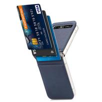 Shock Proof Matte Folding Leather Case For Samsung Galaxy Z Flip 3 Flip4 Flip 4 5g Flip3 With Card Holder Protective Cover Capa for Galaxy Z Flip4 mėlyna