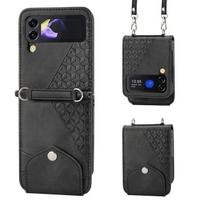 Fashion Women 'S Crossbody Bag For Samsung Galaxy Z Flip 3 4 5g Card Bag Phone Cover For Galaxy Z Flip3 Flip4 Wallet Leather Case Case & Strap kava