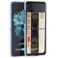 Magnetinės radijo juostos kasetės dėklas, skirtas Samsung Galaxy Z Flip 4 5g skaidrus kietas mobiliojo telefono dangtelis Zflip Clear PC Luxury Coque Samsung Z Flip4 5G