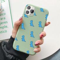 Phone Case For Iphone 12 Pro Max 13 7 8 Plus X Xr Xs Se 2020 Cute Dinosaur Matte Soft Tpu For Iphone 11 Phone Protection Cover For iPhone 7 8 beige