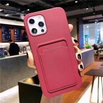 Silicone Card Holder Phone Case For Iphone 13 12 Pro Max 11 14pro Xr Xs Max X 14plus 13pro Soft Shockproof Bumper Back Cover for iPhone 13 gray
