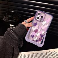 Moskado Invisible Stand Holder Phone Case For Iphone 14 13 11 12 Pro Max 14 Plus Swwet Love Heart Graffiti Soft Tpu Back Cover For iPhone 13 smėlis