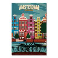 Sieniniai Kraft plakatai Dengti sienų lipdukai Namų dekoratyviniai paveikslai Dovana Amsterdamas Nyderlandai Kelionės Drobės tapyba Vintažinis 21x30 No Frame black