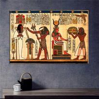 Klasikinė senovės Egipto drobės tapyba Abstraktūs plakatai ir spaudiniai „Cuadros“ svetainės namų dekoravimui be rėmelio 20cm×40cm NoFrame