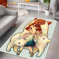Princesės Mononokės plotiniai kilimai 3D animacinių filmų rašto meno spaudos kilimas Didelis kilimas Kilimai svetainei Miegamajam Anime Mieli grindų kilimėliai 40cm x 60cm