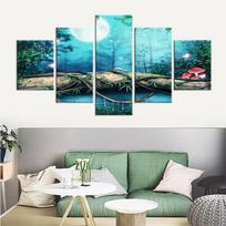 Modernus Miškuose Paveikslų plakatas 5 vnt. Modernus namų sienų dekoras Drobė Paveikslėlio menas HD spausdinimo paveikslas ant drobės svetainei 20x35cm*2  20x45cm*2  20x55cm*1