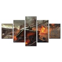 Meno tapyba Moduliniai HD spausdinti karkasai Namų dekoravimas 5 skydų tankų pasaulis Svetainė Sieninė drobė Nuotraukos Plakatas 20x35cm*2  20x45cm*2  20x55cm*1