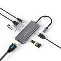Kelių USB 3.0 prievadų 4k Vga adapteris prie skirstytuvo 3 prievadų USB šakotuvas Usb-c Pd įkrovimo tipas C skirtas Macbook USB šakotuvui nešiojamojo kompiuterio prijungimo stotis HC701 gray
