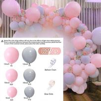 Macaron Pink Balloon Arch girlianda rinkinys su auksiniu baltu konfeti balionu vestuvių dekoravimui Baby Shower Gimtadienio vakarėlis Balloon Set 2 white