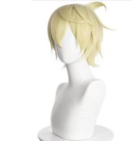 Anime Bennett perukų žaidimas Genshin Impact Cosplay Golden Short karščiui atsparūs sintetiniai plaukai Pelucas Anime kostiumų vaidmenų perukai One Size smėlis