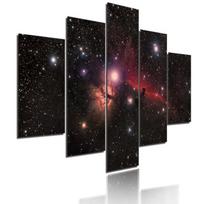 Bright Galaxy Poster Nebula Space Universe Clouds Canvas Painting 5 Pieces Modular Picture Print Starry Sky Wall Art Home Decor 20x35cm*2  20x45cm*2  20x55cm*1 blue