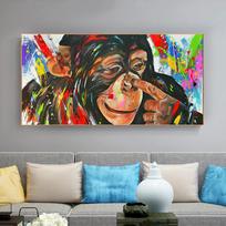 Modernus Graffiti Menas Beždžionės Drobės Tapyba Gorilos Gyvūnai Sienų Plakatai Spaudiniai Sienos paveikslėliai gyvenamajam kambariui Namų siena Cuadros 21*30cm