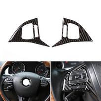 Automobilio anglies pluošto vidinis vairo skydelio jungiklio mygtuko dangtelio apdaila, skirta VW Touareg 2011 2012 2013 2014 2015 2016 2017 m. B 2pcs black